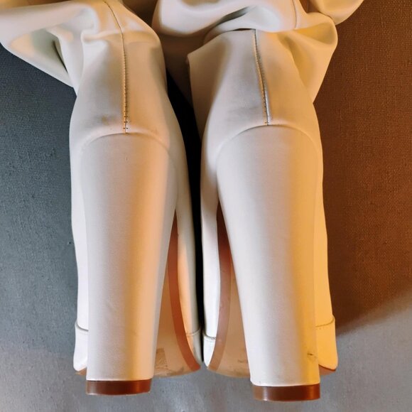 White vegan leather slouch boot, size 6.5 - Picture 5 of 8